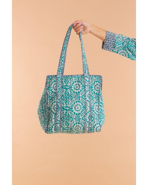 Inara Blue Mediterranean Mosaic Tote Bag