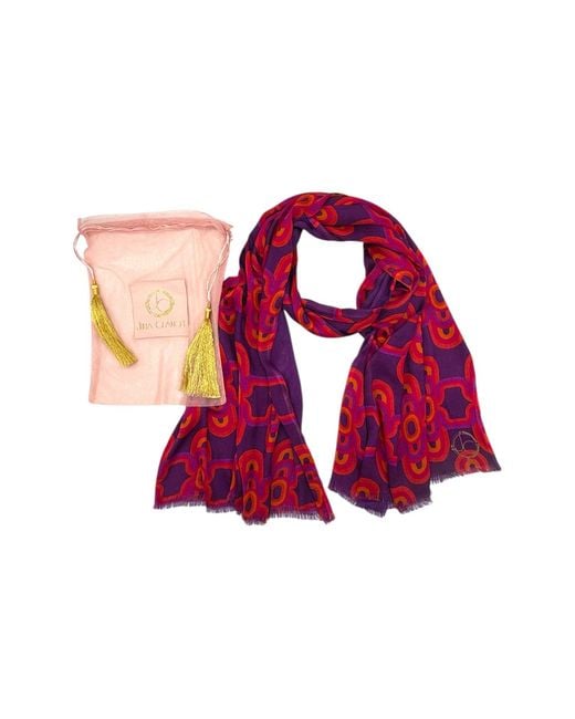 Julia Clancey Red Olympia Aubergine Modal Reversible Scarf