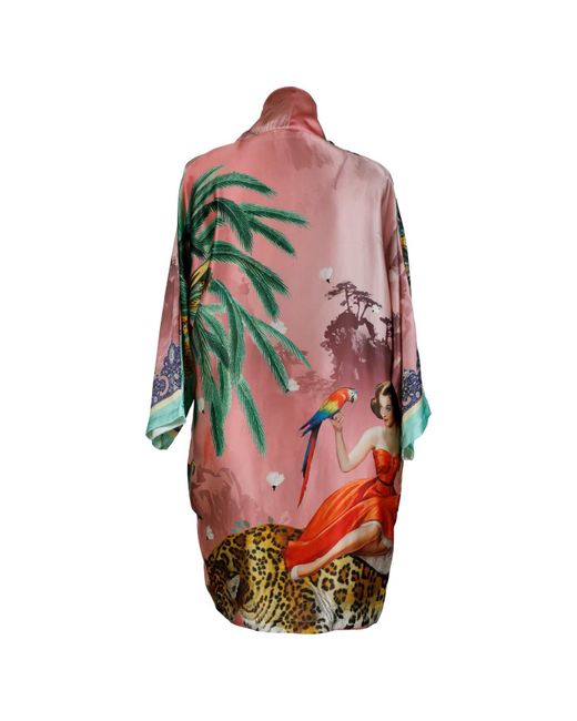 Myrtle & Mary Red Mary Pink Silk Kimono