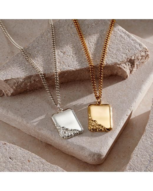 Posh Totty Designs Metallic Bevelled Edge Strata Tag Necklace for men