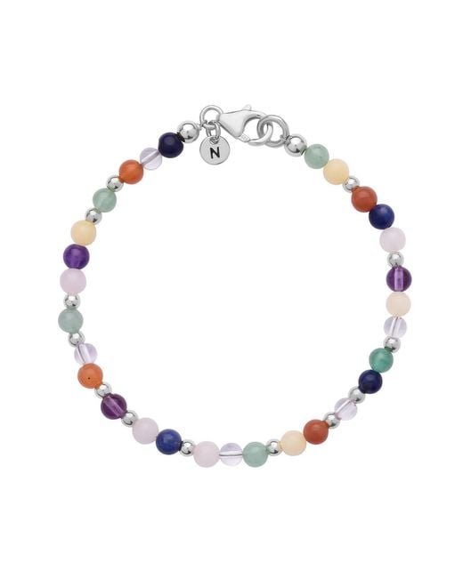 Nellou Jewellery Metallic Jewel Bead Chakra Bracelet Sterling