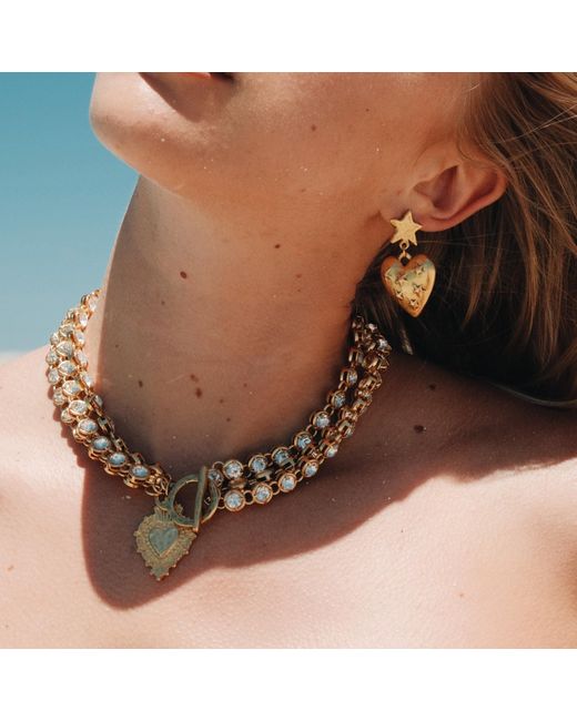 Sccollection Metallic Donatella Rhinestone Choker