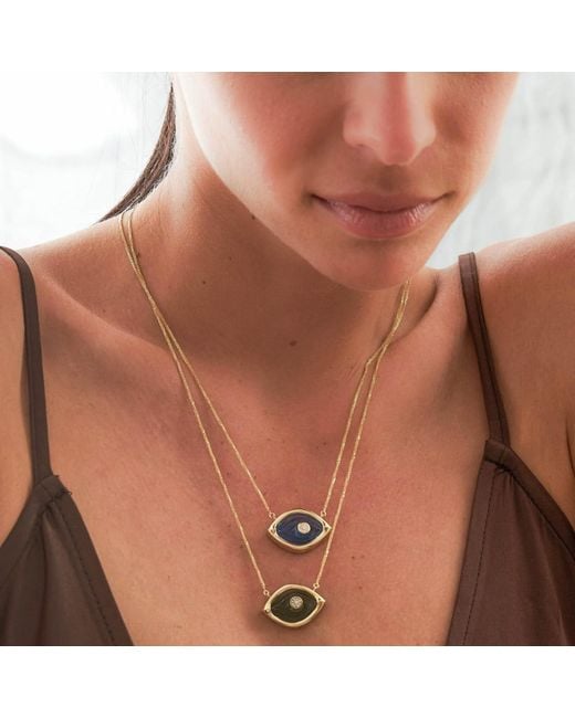 Myrto Katramadou Jewellery Metallic Aegean Eye – Amethyst Necklace