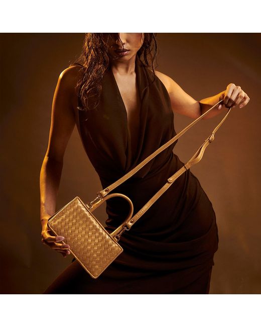 F3Rog by Rana Metallic Woven Leather Crossbody Piraye Bag