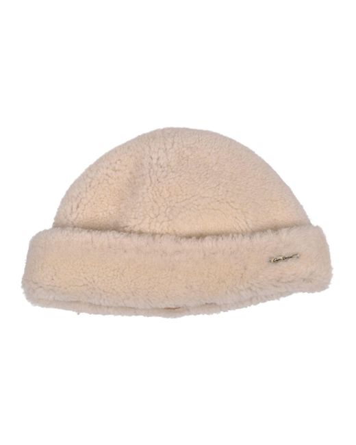 Owen Barry Natural Neutrals Sheepskin Hat Cream Beanie