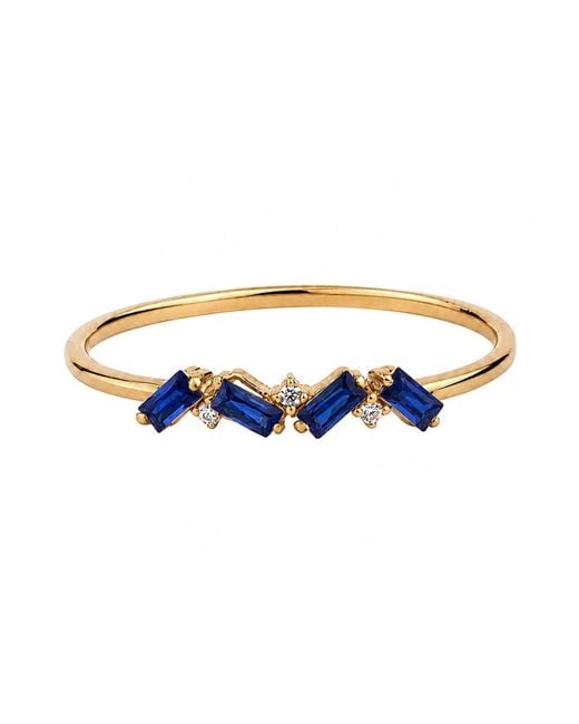 Belinda Jewelz Blue Sapphire Full Baguette Birthstone Ring