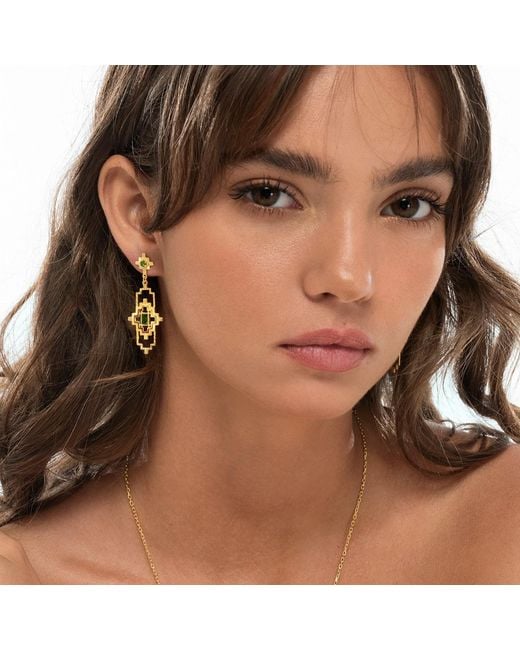 Zoe & Morgan Metallic Munay Earrings Chrome Diopside