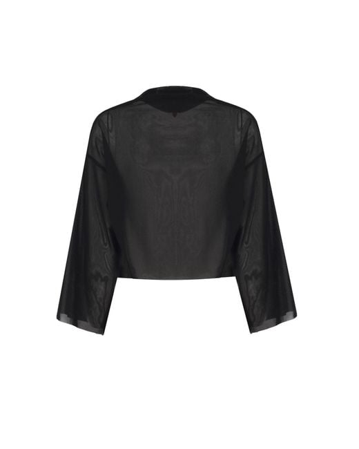 No'design Black Sheer Oversized Crop Top