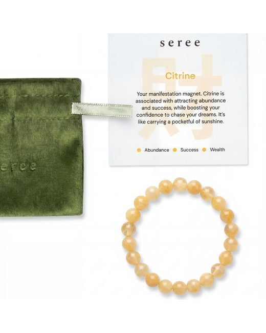 seree Yellow Manifest Collection Abundance Crystal Beaded Bracelet