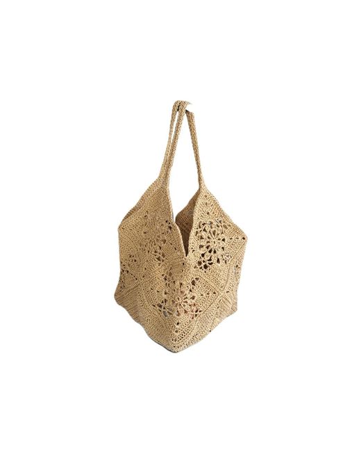 Springmoonatelier Metallic Neutrals Handmade Straw Tote Bag – A Unique Summer Bag