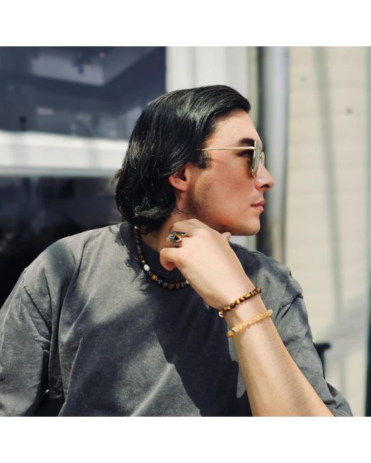 Farra Metallic Citrine Flexible Bracelet for men