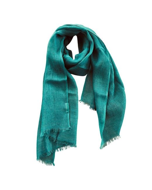 Heritagemoda Green Emerald Handwoven Linen Classic Scarf