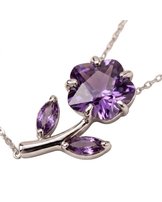 Modenaire Metallic Crystal Daisy Flower Pendant Necklace
