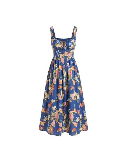 Yumi Kim Blue Evi Linen Dress