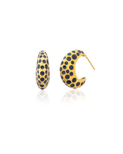 Milou Jewelry Blue Perforated Hoop Earrings