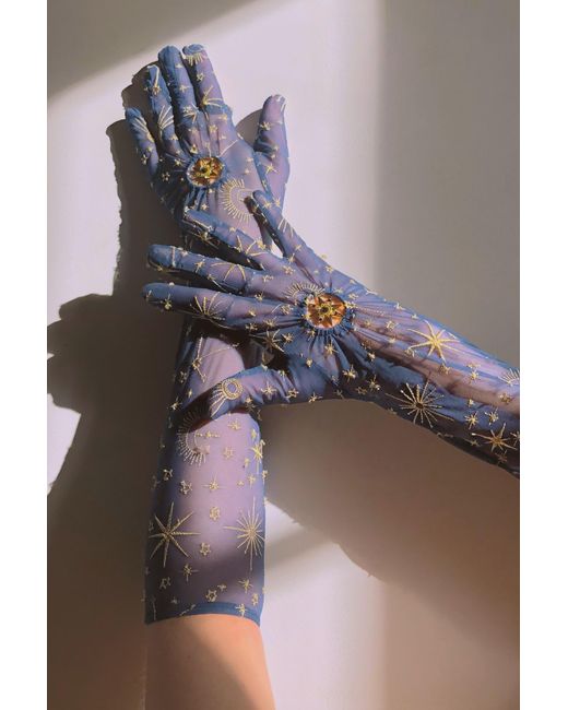 Empress Mimi Blue Celeste Long Gloves