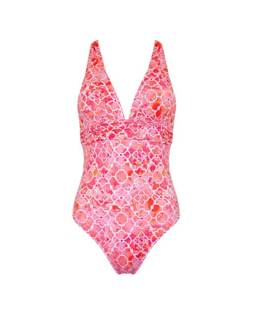 Sophia Alexia Pink Marble Mosaic Santorini Swimsuit