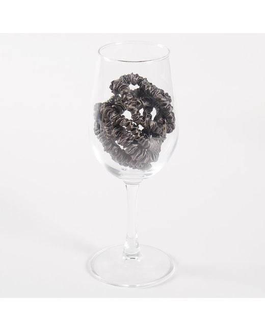 Soft Strokes Silk Metallic Pure Mulberry Silk Skinny Scrunchie Set Of Five