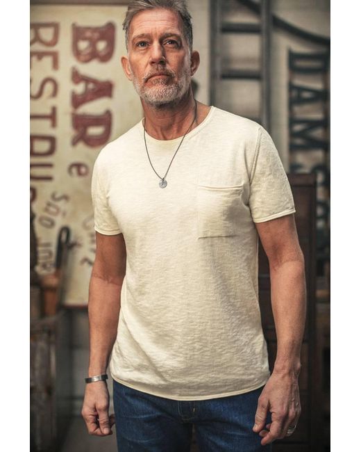 &SONS Trading Co Natural Bianco Knitted T-Shirt Raw for men