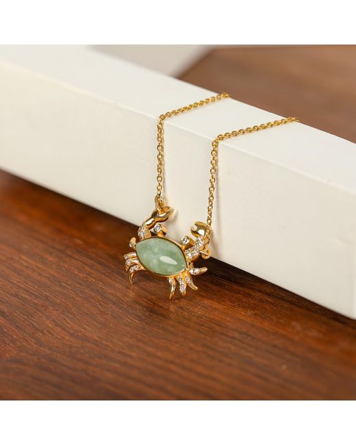 The Jewelz Metallic Crab Flow Aventurine Necklace For Gifting