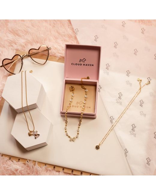 Cloud Haven Metallic Cz Pittie & Heart Pendant Necklace