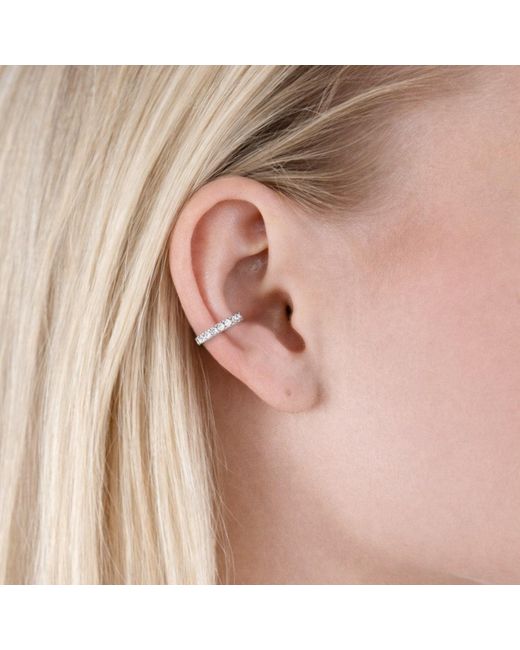 Lucy Quartermaine Metallic Skinny Drip Ear Cuff With Topaz