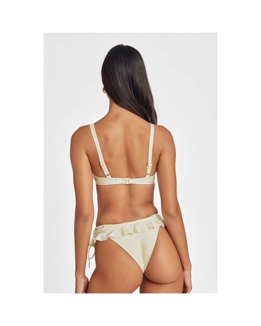 Blackbough Swim Yellow Debi Ruffled Underwire Top Butter