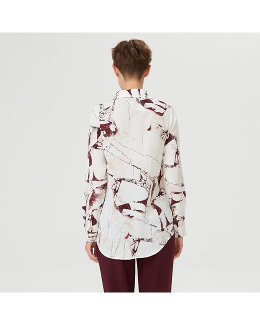 Smart and Joy Pink Straight Shirt With Marble Effect Print