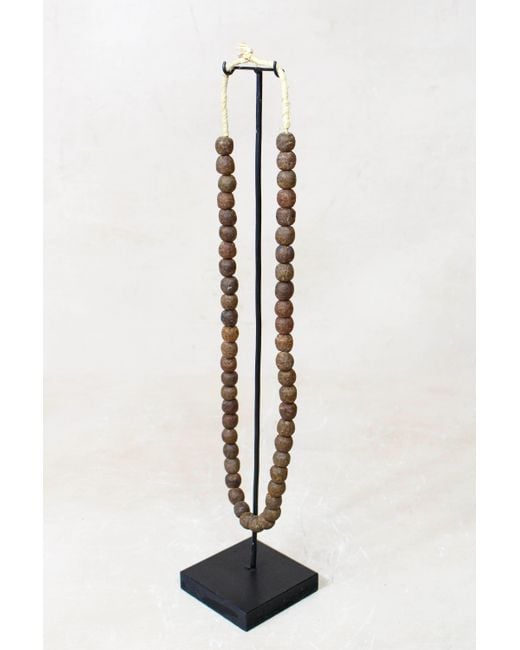 Botanical Boys Black Ghana Glass Beads Necklace