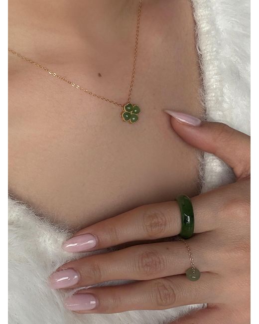 seree Metallic Jardin Jade Pendant Necklace