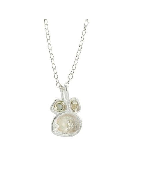 Claire Hill Designs Metallic Opal Lichen Pendant Necklace