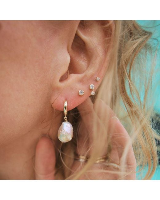 Herself Collections Metallic Solid Beale Pearl Earrings