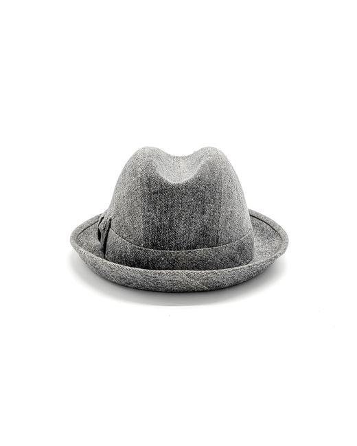 DORIA 1905 Gray Denim Fedora Hat for men