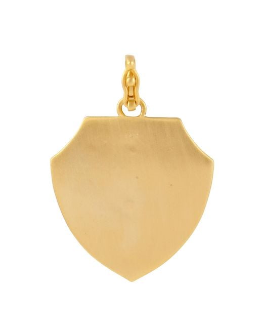Artisan Blue 14k Diamond Star Shield Elegant Pendant Enamel