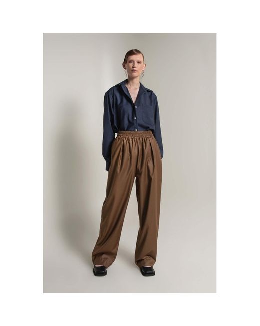 Van Brussel Brown Soren Elasticated Waist Trouser