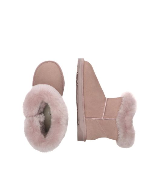 EverAu Australia Pink Robin Horn Toggle Button Mini Boots