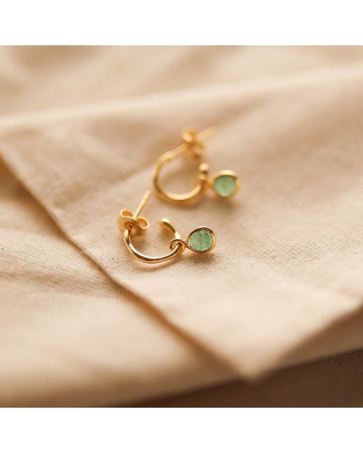 Auree Jewellery Green Hampton Emerald & Vermeil Gemstone Earrings