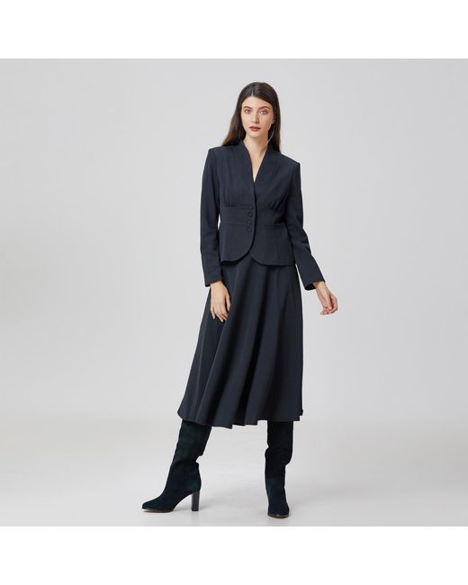 Smart and Joy Black Flared Knee-Length Skirt