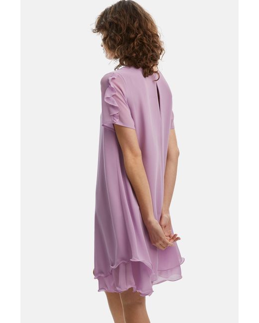 James Lakeland Purple Short Sleeve Wave Hem Dress Lilac