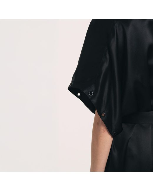 Lunatic Femme Black Stroke Of Midnight Silk Kimono Robe