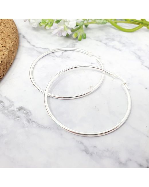 Harfi Metallic Sterling Large Sleeper Creole-Hinged Hoop Earrings