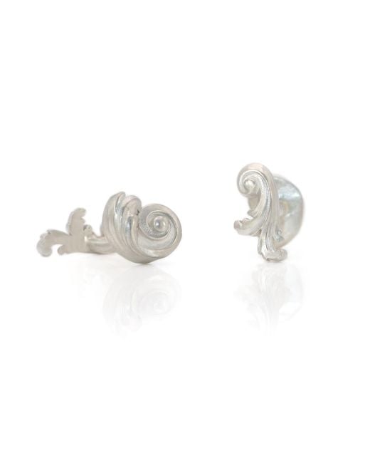 Gabriella Alicia White Acanthus Cufflinks for men