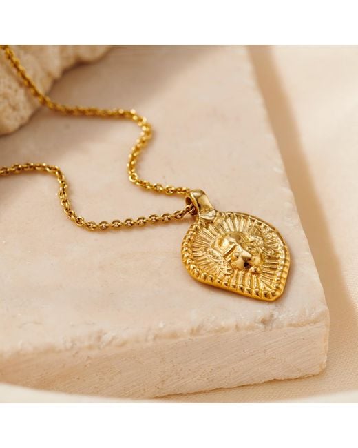 Posh Totty Designs Metallic Plated Vintage Style Teardrop Lucky Deity Charm Necklace