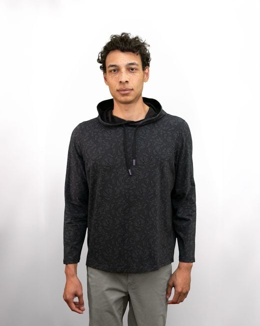 Lords of Harlech Black Horatio Perugia Paisley Hoodie for men