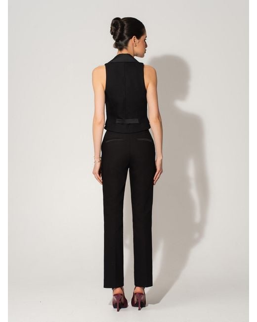Tia Dorraine Black Single-Breasted Waistcoat & Tailored Trousers Set