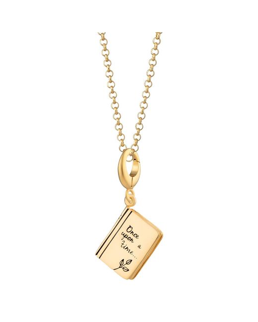 Lily Charmed Metallic Plated Story Book Charm Necklace