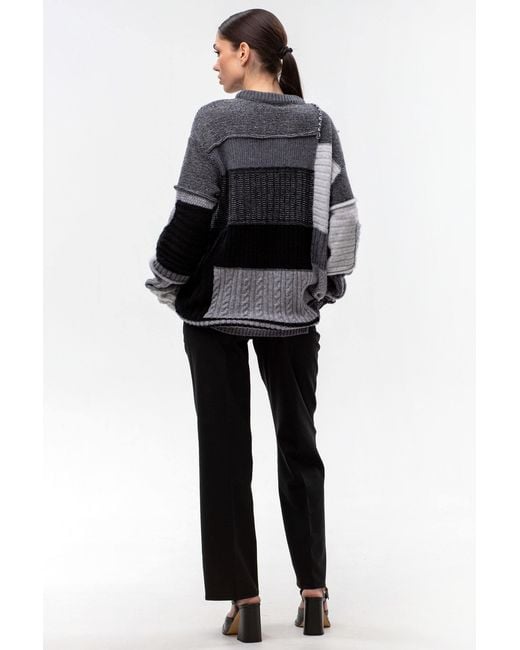 Maison Bogomil Black Chunky Patchwork Sweater