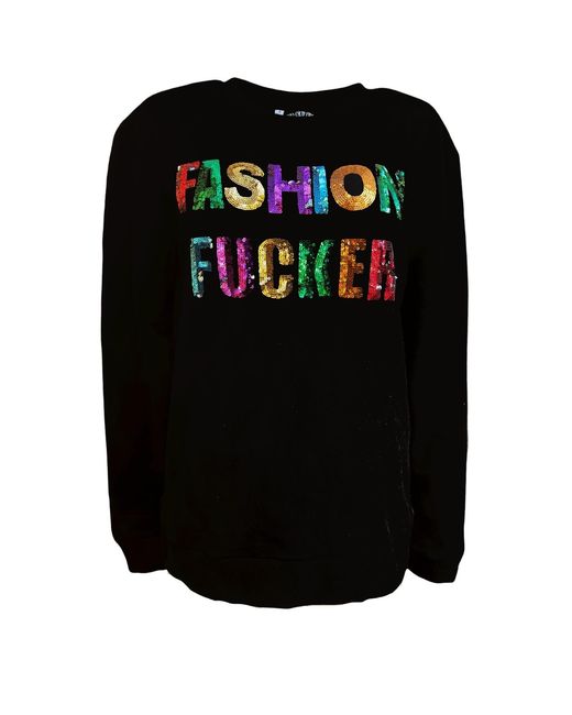 Any Old Iron Black Sequin Fashion Fucker Sweatshirt