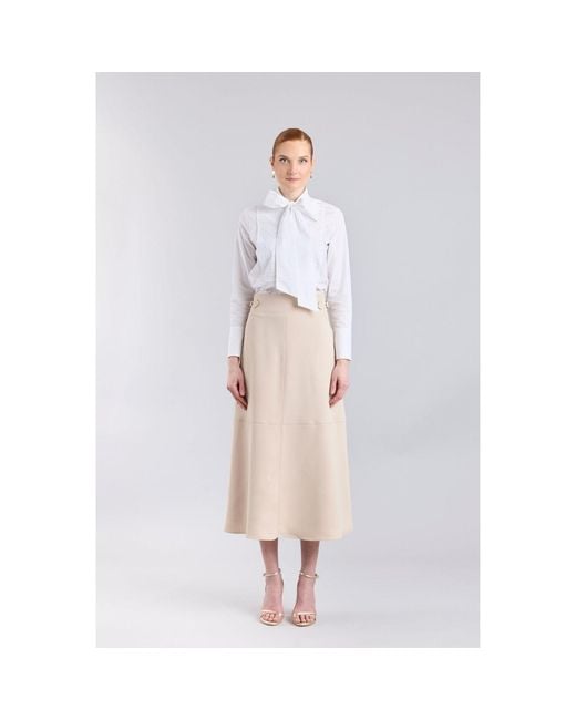 The Extreme Collection Natural Neutrals Flared Midi Skirt