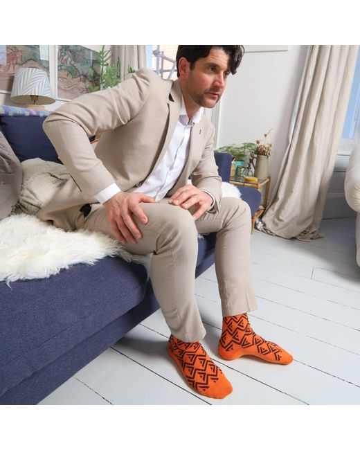 Peper Harow - Made in England Orange Organic Sock Bundle for men